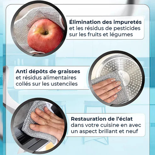 CleanMax - Chiffons magiques en laine d'acier